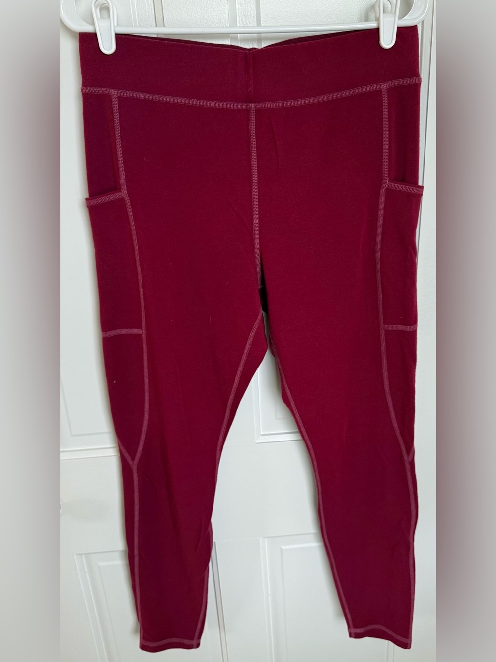 Duluth Trading Co Merino Wool Leggings Pink Cropped Pocket‎ Pants M